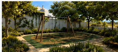 Parque de la Erilla · zona de juegos y arbolado