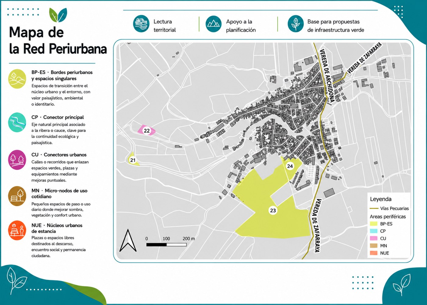 Red periurbana · referencia territorial